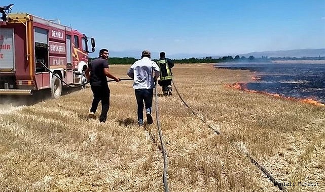 Bilinçsizce yakılan anız 200 dekar alanı siyaha bürüdü