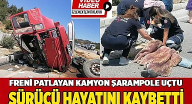 Freni patlayan kamyondan fırlayan sürücü hayatını kaybetti