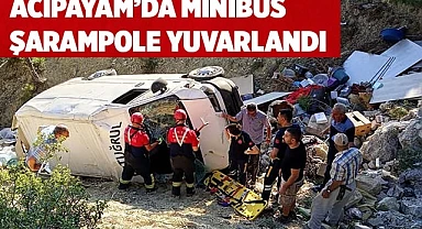 Hırdavat malzemeleri taşıyan minibüs şarampole yuvarlandı