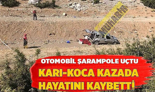 Uçuruma yuvarlanan araç,2 kişiye mezar oldu