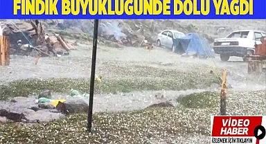 Beyağaç'a fındık büyüklüğünde dolu yağdı
