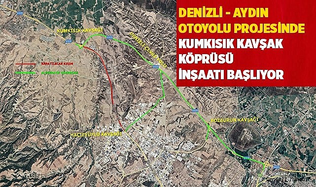 Denizli - Aydın Otoyolu projesinde Kumkısık Kavşak Köprüsü inşaatı başlıyor