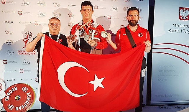 Pamukkaleli halterci Avrupa üçüncüsü oldu