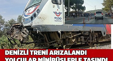 Tren arızalanınca yolcular minibüsler ile nakledildi