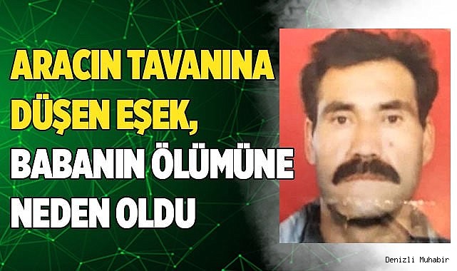 Aracın tavanına düşen eşek, babanın ölümüne neden oldu