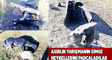 Asırlık yarışmanın simge heykellerini kırıp parçaladılar