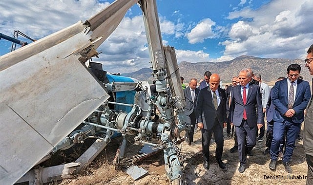 Bakan Kirişci helikopter enkazında incelemelerde bulundu