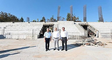 Başkan Zolan, Acıpayam Spor Salonu inşaatını inceledi