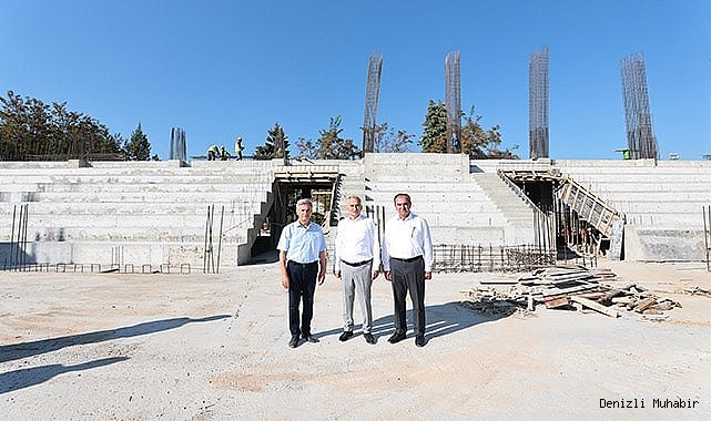Başkan Zolan, Acıpayam Spor Salonu inşaatını inceledi