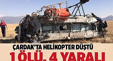 Çardak'ta helikopter düştü