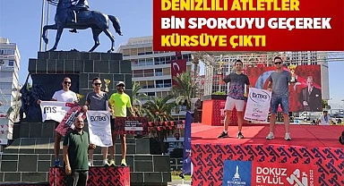 Denizlili atletler bin sporcuyu geçerek kürsüye çıktı