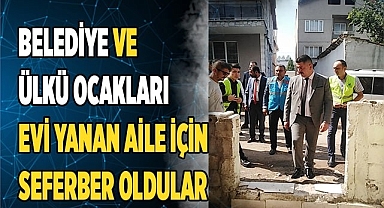 Evi yanan aile için seferber oldular