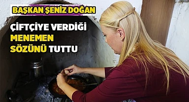 Şeniz Doğan, dağıtılan fidelerin ürünlerinden menemen yaptı