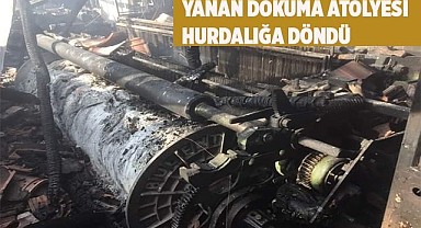 Yanan dokuma atölyesi hurdalığa döndü