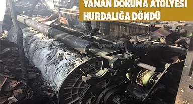 Yanan dokuma atölyesi hurdalığa döndü