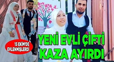 Çiçeği burnundaki çifti kaza ayırdı