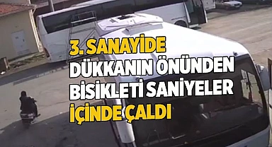 Denizli’de dükkanın önündeki elektrikli bisikleti saniyeler içinde çaldı