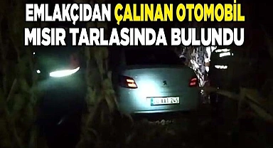 Emlakçıdan çalınan otomobil ve bilgisayarlar tarladaki mısırların arasında bulundu