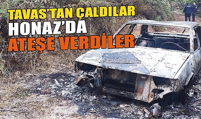 Hırsızlar çaldıkları otomobili kullandıktan sonra ateşe verdi