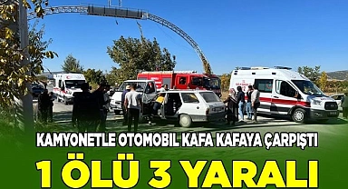 Kamyonetle otomobil kafa kafaya çarpıştı; 1 ölü 3 yaralı