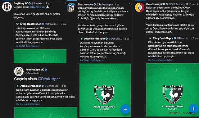 Spor camiasından Denizlispor’a geçmiş olsun mesajı