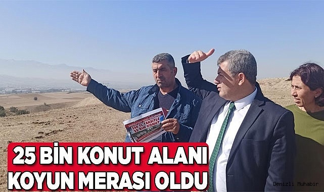 25 bin konut sözü verilen  arazi koyunlara mera oldu