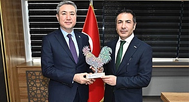 BAŞKAN ERDOĞAN, KAZAKİSTAN BÜYÜKELÇİSİNİ AĞIRLADI