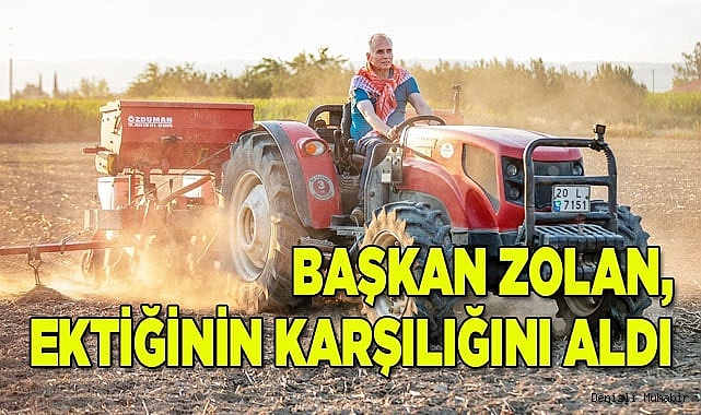 Başkan Zolan’ın ektiği tarlanın hasadı yapıldı