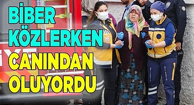 Biber közlerken canından oluyordu
