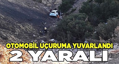 Otomobil uçuruma yuvarlandı: 2 yaralı