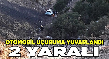 Otomobil uçuruma yuvarlandı: 2 yaralı