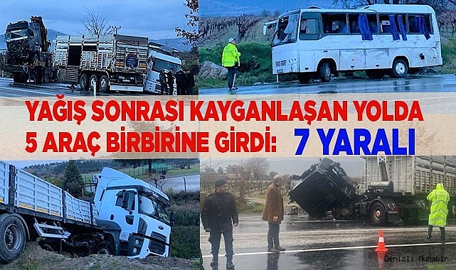 5 araç birbirine girdi: 7 yaralı