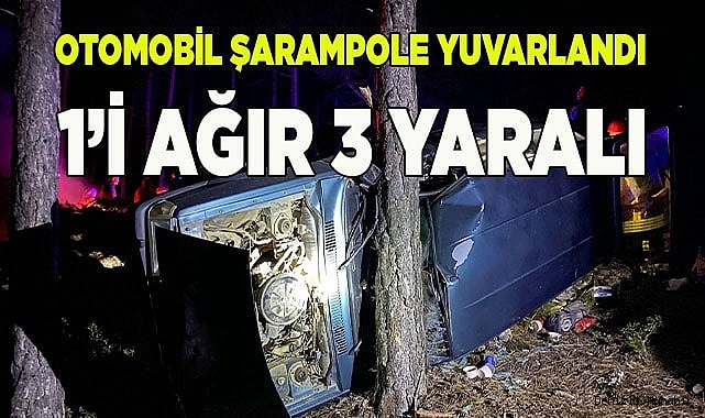 Aileyi taşıyan otomobil şarampole yuvarlandı; 1'i ağır 3 yaralı