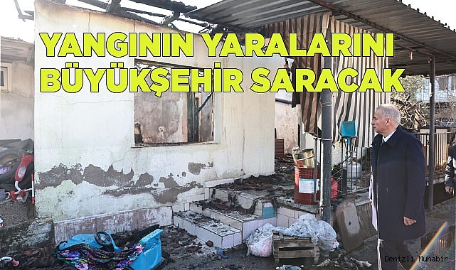 Başkan Zolan yangında evi zarar gören aileyi ziyaret etti
