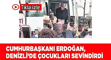 Cumhurbaşkanı Erdoğan, Denizli’de çocukları sevindirdi