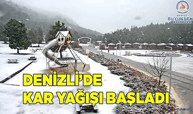 Denizli’de kar yağışı başladı