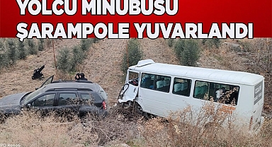 Denizli'de yolcu minibüsü kaza yaptı
