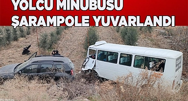 Denizli'de yolcu minibüsü kaza yaptı