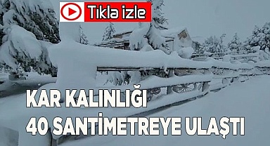 Denizli'nin yüksek kesimlerinde kar kalınlığı 40 santimetreye ulaştı