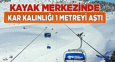 Kayak merkezinde kar kalınlığı 1 metreyi aştı