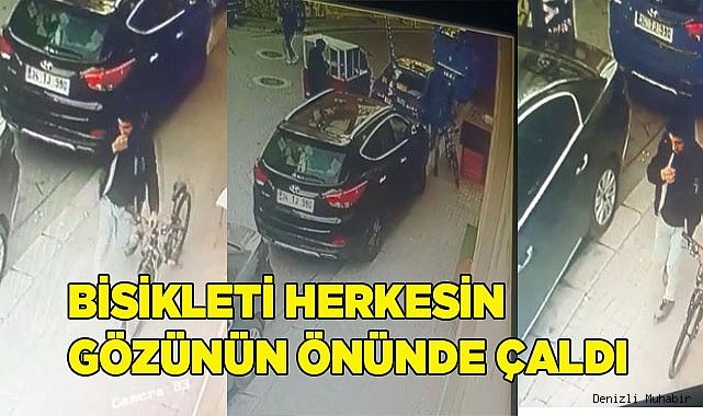 Bisikleti kimseye aldırış etmeden çaldı