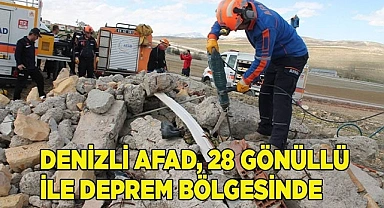 Denizli AFAD, 28 gönüllü ile deprem bölgesinde
