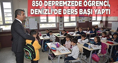 Denizli'de 850 depremzede öğrenci yeni arkadaşlarıyla ilk derslerine katıldı