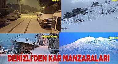 Denizli’den kar manzaraları