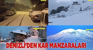 Denizli’den kar manzaraları