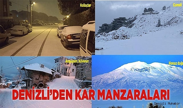 Denizli’den kar manzaraları