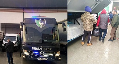 Denizlispor'un otobüsü deprem bölgesinde