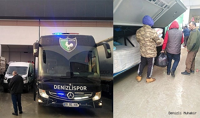 Denizlispor'un otobüsü deprem bölgesinde