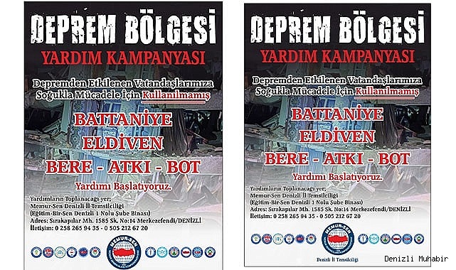 DEPREM BÖLGESİ YARDIM KAMPANYASI