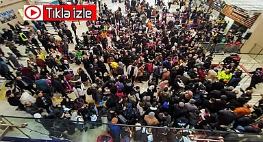 Depremzedeler Havalimanı'na akın etti, adım atacak yer kalmadı